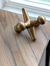 Metal Jack Jax Sculpture Paperweight Golden AccentDen Office Decor