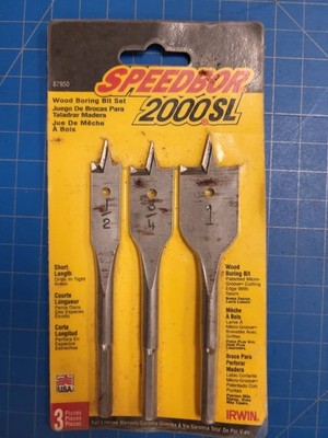 Irwin Speedbor 2000SL Wood Boring Bit Set 3 Piece Spade Drill Bits Woodworking