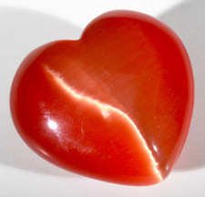 BEAUTIFUL LARGE 2" CINNAMON ORANGE FIBER OPTIC HEART VERY RARE MINT