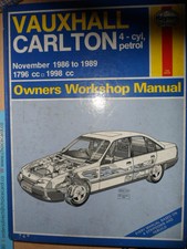 Vauxhall Carlton Haynes Workshop Manual 4cyl petrol Nov 1986-1989, 1796cc 1998c