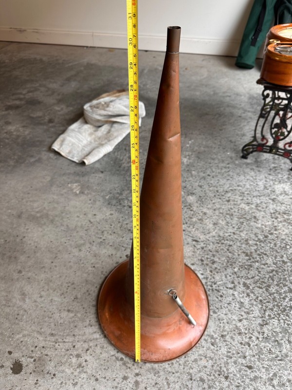 Old Antique Edison Phonograph 31 Long 13” W Brass Witches Hat Horn Tall Large XL
