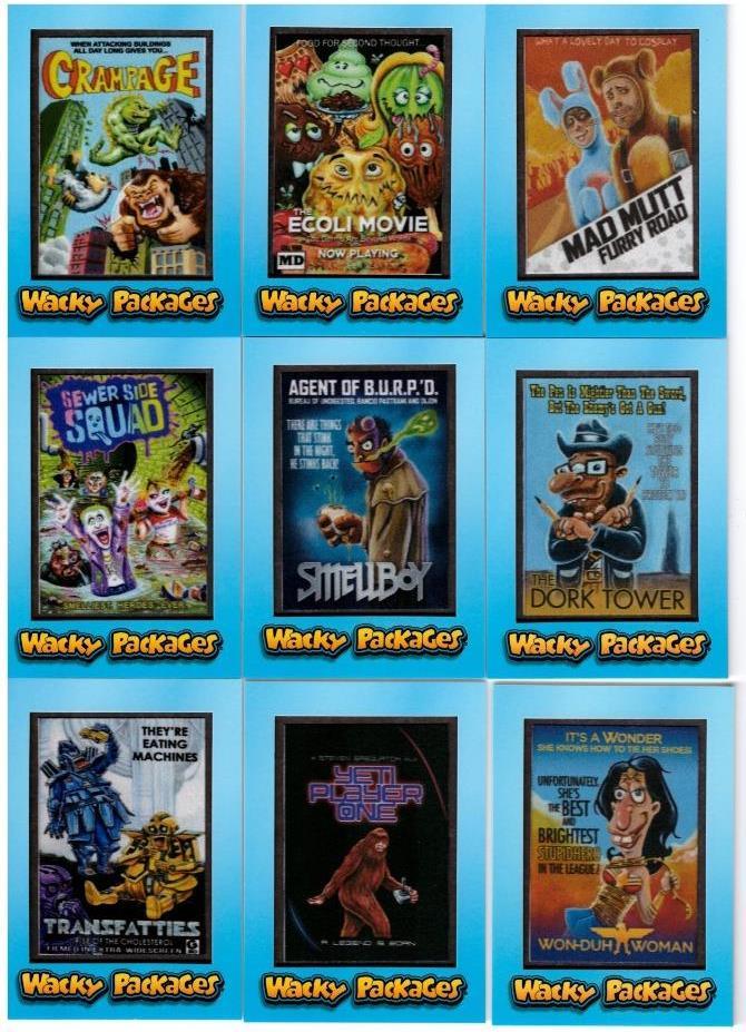 2018 WACKY PACKAGES GO TO THE MOVIES COLLECTOR HOBBY BLUE PATCH