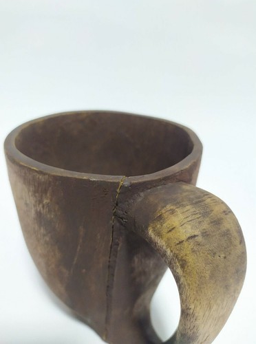Vintage Afrikanische Handarbeit Maske Holz Becher Tasse Sammlerstück Deko - Bild 9 von 11