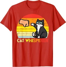 Cat Whisperer Paw Fist Bump Sunset Retro Cute Gift Unisex T-Shirt