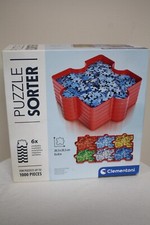 Clementoni Puzzle Sorter with Six 8" x 8" inch Stackable Puzzle Shaped Trays