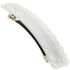 Paris CP3248 French Hair Barrette Clip for Girls Shell, Rubberized Metal White