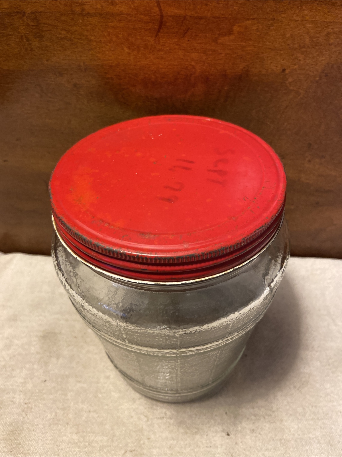 Vintage “Herring Cutlets” Glass Barrel Jar W/Metal Lid eBay