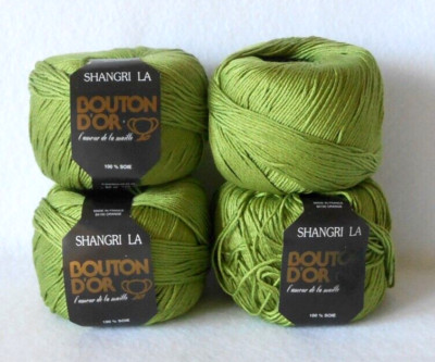 YARN - RARE SHANGRI LA BOUTON D'OR - 100% SILK -  LOT OF 3 BALLS + 1 - GORGEOUS!