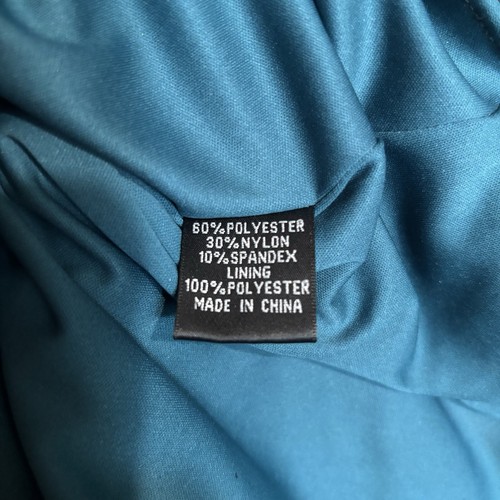 Vestido de cóctel Aidan Mattox para mujer 2 azul terciopelo aplastado hombro frío elástico - Imagen 7 de 8