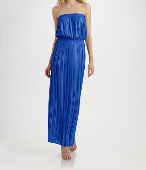BCBG MAXAZRIA::ワンピース:XXS[RESALE] Bcbgmaxazria Women's Blue One-Shoulder Faux Wrap Dress Size