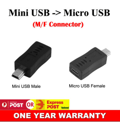 Micro USB Female to Mini USB Male Adapter Converter Connector Data Charging AU