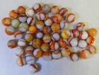 #19426m Vintage Group or Bulk Lot of 50 Peltier Glass Marbles .57 to .68 Inches