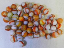  19426m Vintage Group or Bulk Lot of 50 Peltier Glass Marbles .57 to .68 Inches