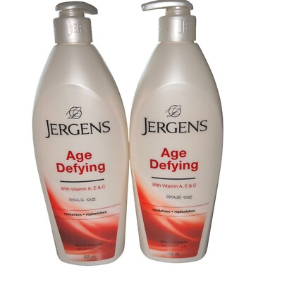 2x Jergens Age Defying Moisturizer Lotion 600ml Pump Bottles - Multi Vitamin