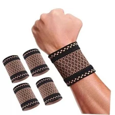 2 pair Compression Wrist Sleeve - Copper Infused Wrist Support for Men &Women--