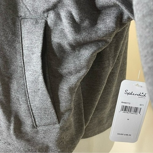 NEW Splendid Medium Gray Glitter Zip Up Hooded Jacket US M - Picture 5 of 7