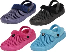 Norty Boy's Girl's Children Kid Fun Slip On Slipper Clog Shoe - Microfleece Line