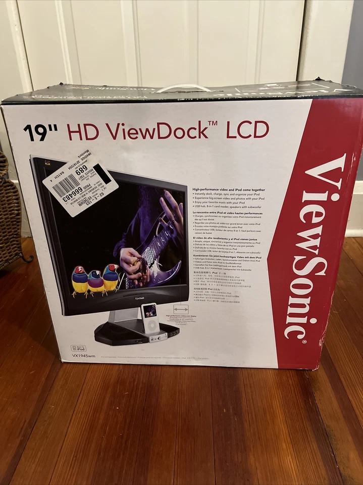 ViewSonic ViewDock VX1945WM 19" Widescreen LCD Monitor iPod speaker dock - New - Image 2 of 4