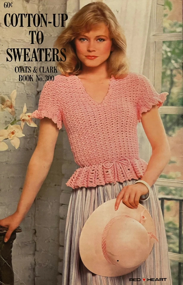 Cotton-Up To Sweaters - Red Heart - Coats Clark Book #300 Classic 1981 Patterns - Image 2 of 2