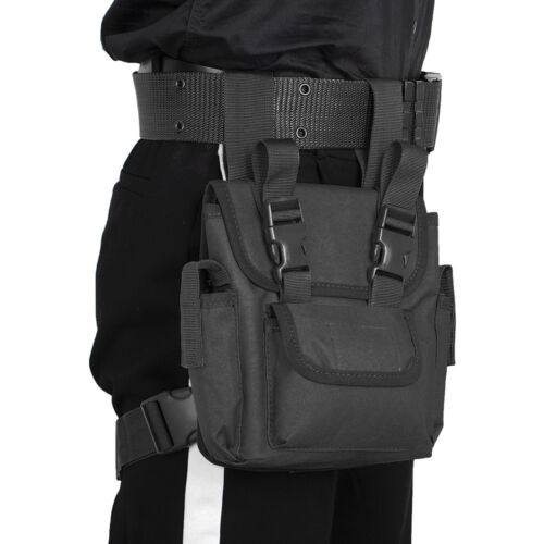 Outdoor Military Drop Leg Thigh Bag Waist Belt Utility Mens Pack Bag Pouch Black - Photo 1/9