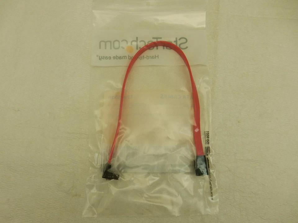 2) NEW 12" Startech LSATA12RA1 SATA III 6Gbps Right Angle Data Cable Hard Drive - Image 2 of 3
