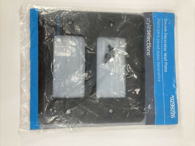 Styleselections DOUBLE DECORATOR Wall Plate 0299226 Matte Black LOT OF 3 