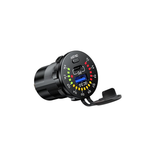 QC 3.0+PD Type-C Car Phone USB Fast Charger W/LED Voltmeter ON OFF Power Switch - Photo 8 sur 12