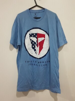 TRAVIS MANION  Shirt   Adults  Large  T-Shirt   If not me, then Who, Heroes Blue