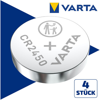 4x Varta CR2450 Lithium Knopfzelle 3V CR 2450 Bulk Neu