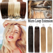 Micro Ring Beads Tip Remy Indian Human Hair Extensions Micro Loop Straight Hair