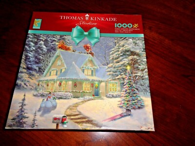 Thomas Kinkade NEW 1000 Piece Jigsaw Puzzle MIDNIGHT DELIVERY Christmas ...