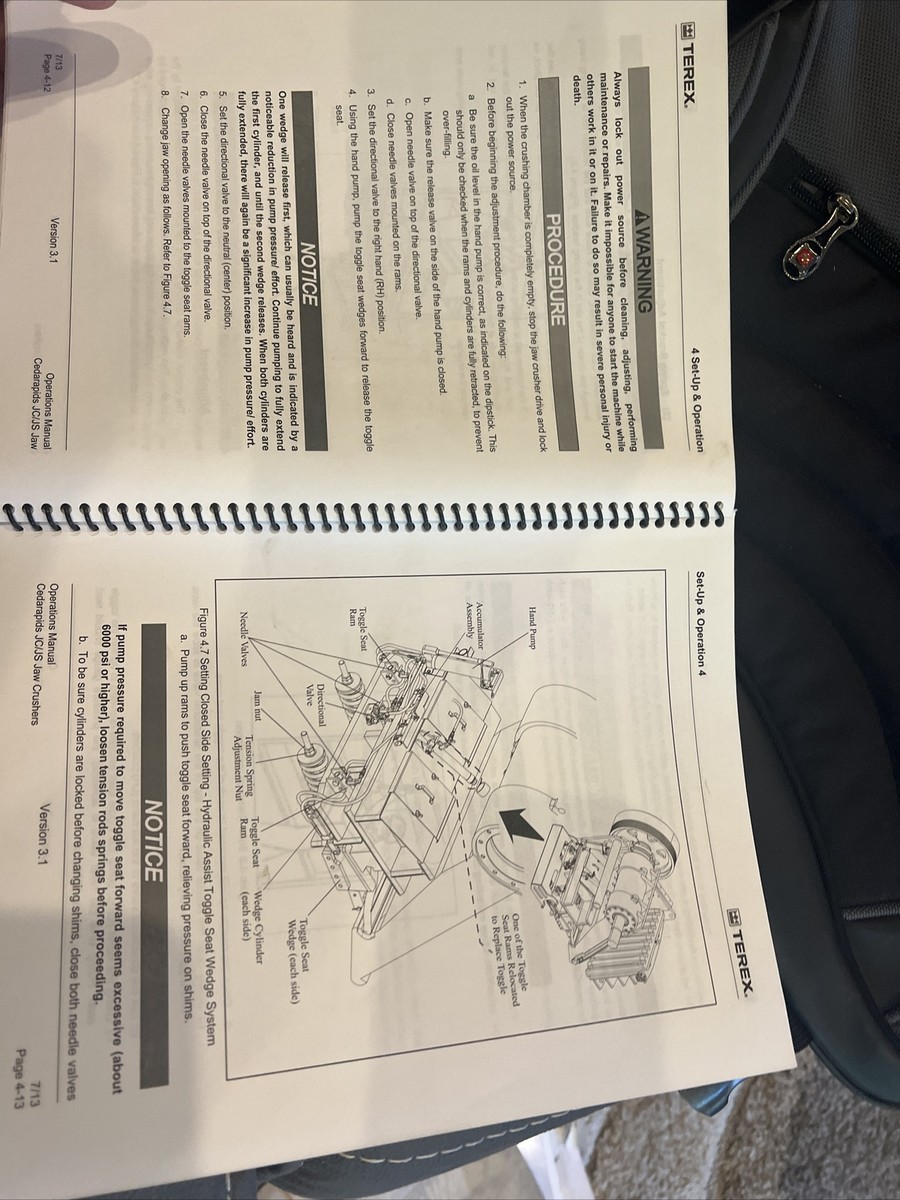 Terex Cedarapids Jaw Crusher Operations Manual For JC/JS Style. | eBay