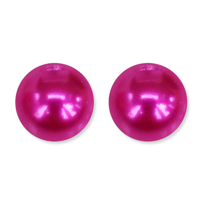 14 mm gefälschte halbe Perle Stecker oder Clip-on Ohrringe. Versilberte Regenbogenfarben