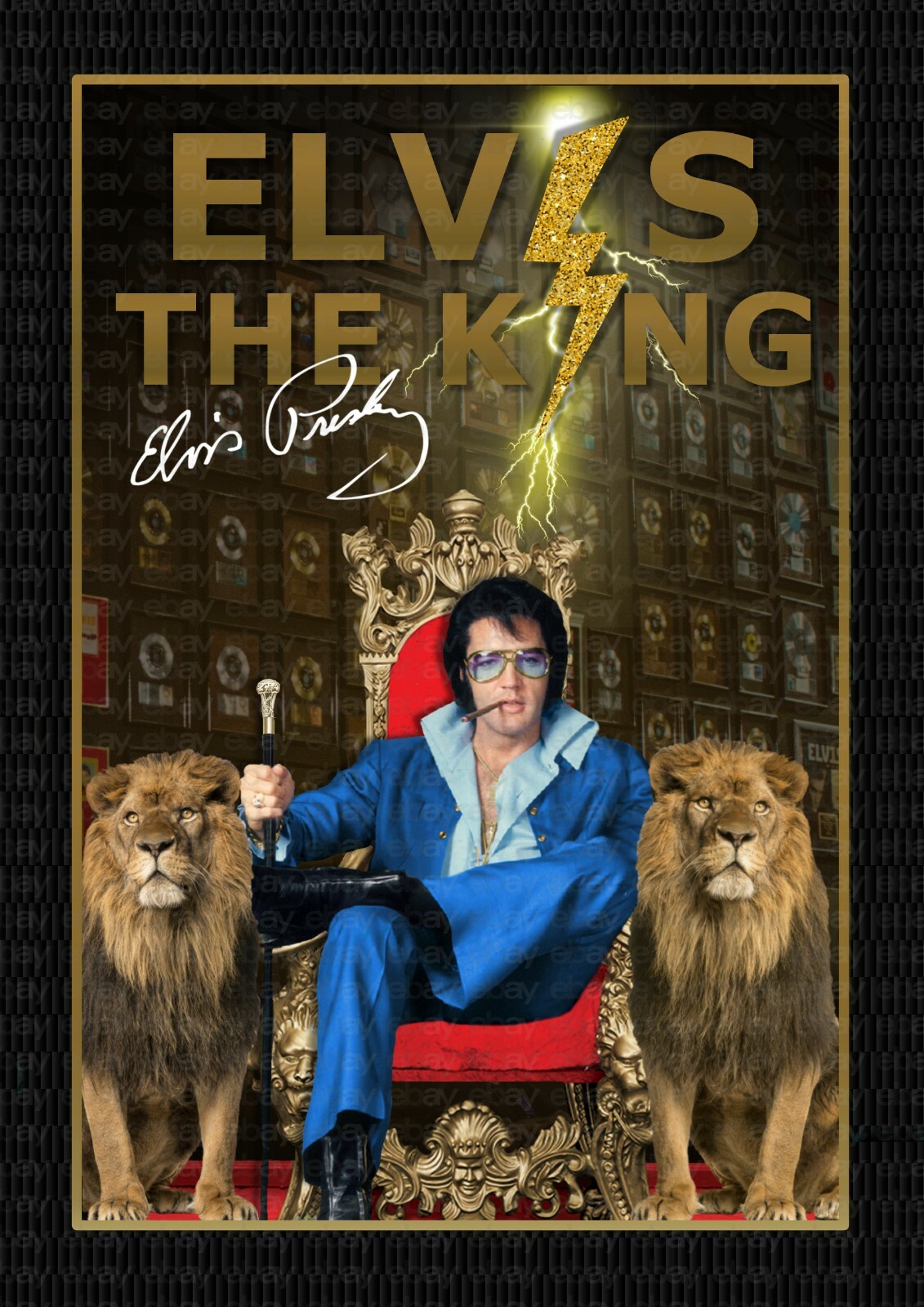 ELVIS PRESLEY - The King -  SIGNED ORIGINAL A4 PHOTO PRINT MEMORABI