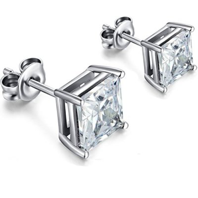 【SURGERY】surgery pendant earrings Surgical 316L Stainless Steel Stud Earrings Cubic Zircon