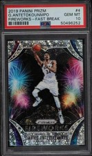 2019-20 Panini Prizm Fireworks GIANNIS ANTETOKOUNMPO Fast Break Prizm PSA 10