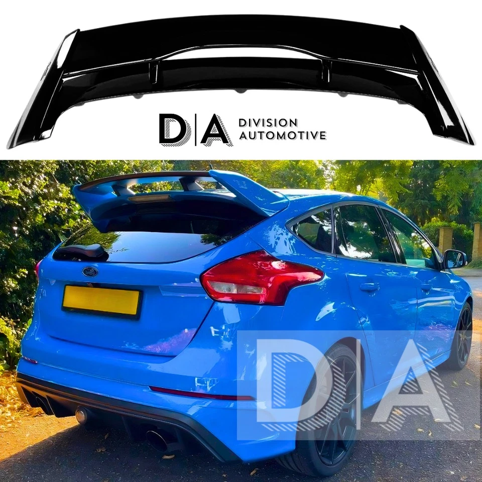 DIVISION AUTOMOTIVE GLOSS BLACK RS STYLE REAR BOOT SPOILER WING LIP FOR FORD FOCUS MK3 2012-2018 UK