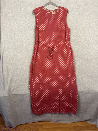 VTG April Cornell Womens Maxi Dress Size XL Red Polka Dot Boho Cottagecore - Picture 2 of 9