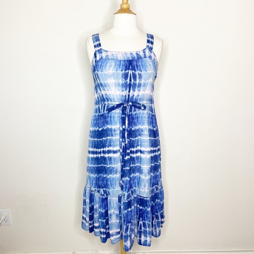 beachlunchlounge Blue Pocketed Tie Dye Dress XS