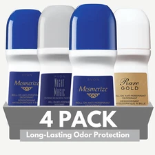 Avon Roll-On Deodorant (4-Pack) Mesmerize, Night Magic & Rare Gold- 2.6 fl oz