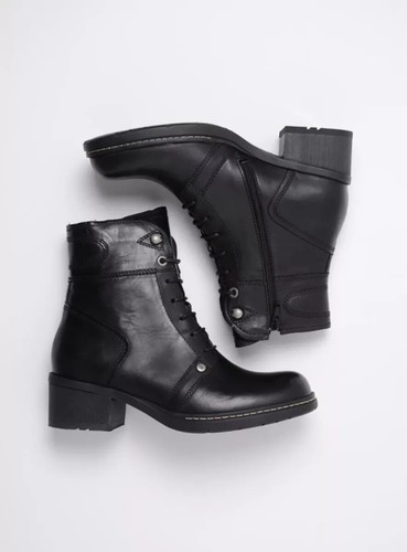 WOLKY Women's RED DEER WR Lace-Up Side-Zip Ankle Boot, Black Leather, Size 41 - Picture 4 of 8