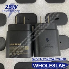 25W USB Super Fast Charging Power Adapter PD Type C Charge Block Lot For Samsung