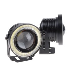 Car Super Bright Blue LED COB Fog Angel Eye DRL Light HeadLight Lamp With Holder