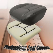For 03-06 GMC Sierra Yukon Driver Bottom Leather Seat Cover & Foam Cushion Gray