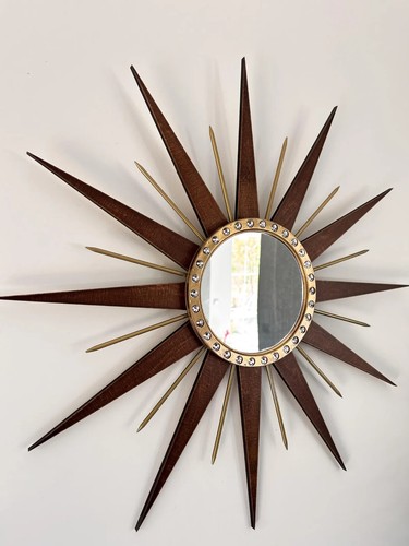 22" 25" Starburst Wall Mirror Mid Century Modern Retro Decor Sunburst Style - Picture 10 of 10
