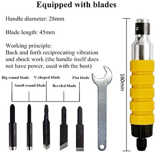 220V Electric Woodworking Chisel Carving Tool Wood Chisel Machine with 5 Blades - Picture 7 of 8