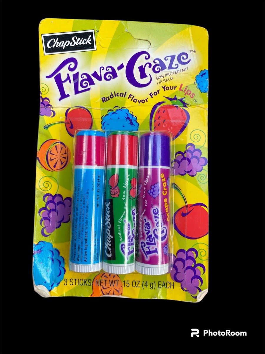 ファースティック Chapstick ~Rare~ Flava Craze, 3 pack NEW Blue Craze, Grape Craze