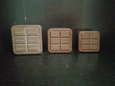 Vintage 3 Tupperware Set With Chocolate Bar Lids  4'', 3.5'', And 3''  ~ Trl1#396