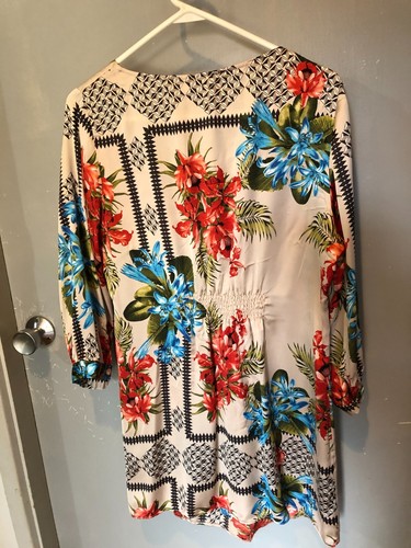 WALLIS Beige Floral Polyester Tunic Top Size M - Picture 3 of 4