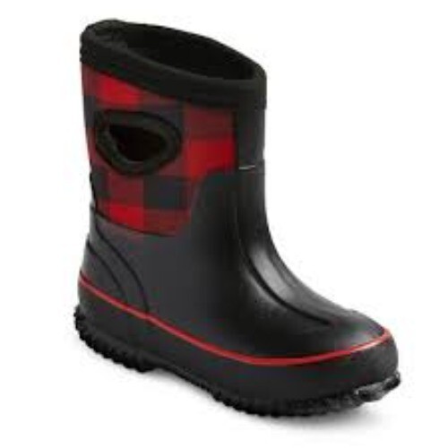 Cat & Jack Unisex Niños Rojo Búfalo Cuadros Impermeable Invierno Botas de Nieve Talla 5/6 - Imagen 3 de 14
